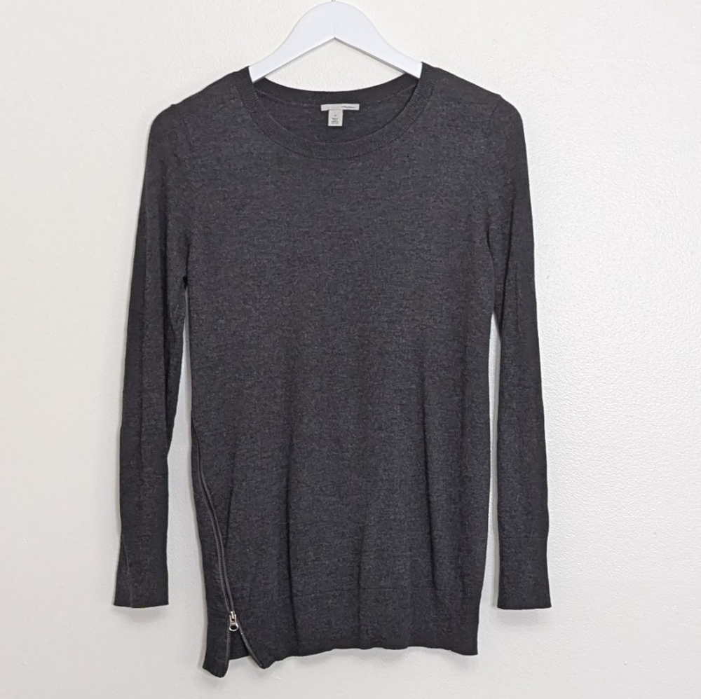 Halogen Sweater Women's Medium Gray Side Zip